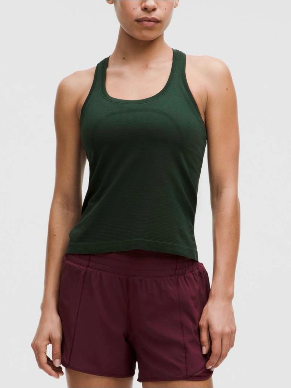 Lululemon Swiftly Tech Racerback Tank 2.0 Waist Length Rainforest Green sz 12